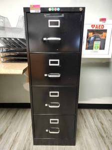 lot 21101 image: 4-Drawer Legal Size Metal File Cabinet