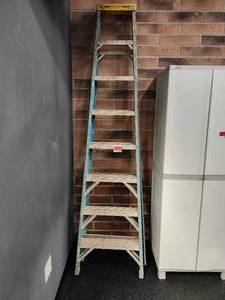 lot 21126 image: Werner 250 lb Capacity Fiberglass Industrial Ladder