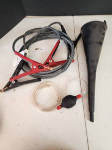 lot 331 image: Automotive Jumper Cables, Fuel Transfer Kit and Funnel