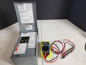 lot 350 image: HomeLine HOM2-4L50R Rainproof Load Center 50A 120240V with Digital Multimeter