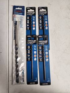 lot 357 image: Bosch and Hercules Extended Length Drill Bit Set - Multiple Sizes