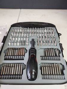 lot 371 image: Husky 103-Piece Ratcheting Screwdriver Set with a few missing pieces
