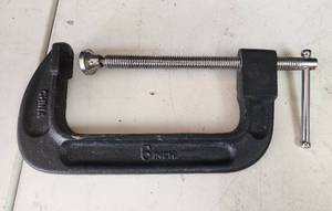 lot 375 image: 6 Inch C-Clamp Heavy Duty Cast Iron