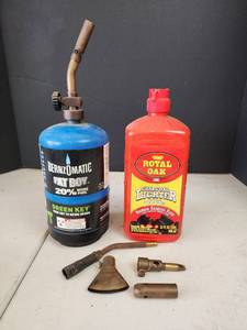lot 379 image: Bernzomatic Fat Boy Propane Torch Kit with Royal Oak Lighter Fluid