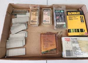 lot 403 image: Construction Staples and Nails - DeWalt, Porter Cable, Bostitch