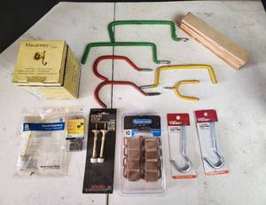 lot 405 image: Assorted Hardware - Door Stops, Hooks, and Mounting Hardware and More
