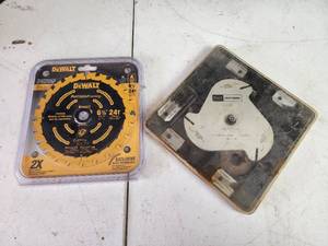lot 419 image: DeWalt 6-12 Precision Framing Blade and Sears Craftsman Router Template