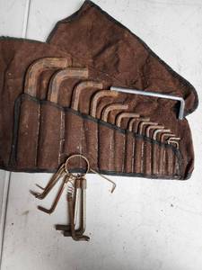 lot 441 image: Hex Key Set with Brown Canvas Roll Case
