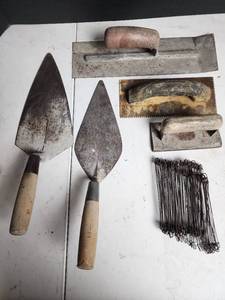 lot 444 image: Masonry Tools with Trowels and Wire Ties
