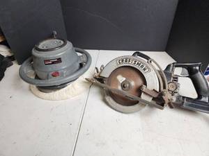 lot 468 image: Craftsman Industrial BufferPolisher 646.27099 and Craftsman 7-14 Circular Saw - Both Power On