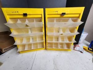 lot 476 image: Yellow Plastic Wall Mount Hardware Organizers
