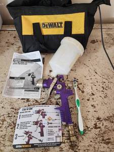 lot 508 image: Central Pneumatic 20 oz HVLP Gravity Feed Spray Gun with DeWalt Bag