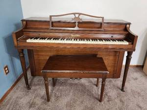 lot 23 image: Henry F. Miller Upright Piano with Matching Bench