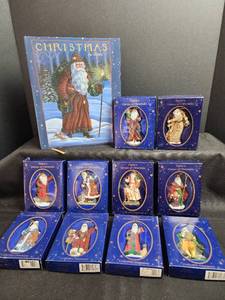lot 700 image: Pipkas Stories of Christmas Collectible Ornament Set with Book