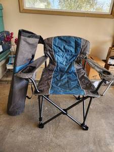 lot 771 image: Folding Camping Chair with Cup Holders and Carry Bag Model 400DEP-BL 500# Limit