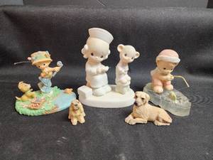 lot 186 image: Precious Moments Figurine Collection - Fishing and Chef Themed- These all need some repair.