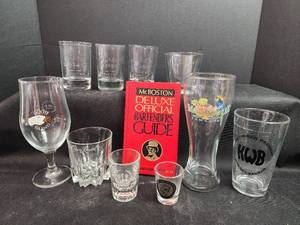 lot 208 image: Bartenders Collection - Mr. Boston Guide Book and Branded Glassware