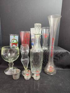 lot 213 image: Collectible Beer Glasses - Coors, Rose & Crown, Tanners Bar & Grill