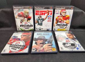 lot 221 image: PlayStation 2 Sports Game Bundle - NCAA Football, ESPN NFL, NASCAR, Red Dead Revolver