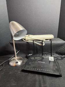 lot 231 image: Netgear Wireless Router with Desk Lamp and Power Strip