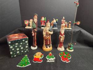lot 289 image: Christmas Decorative Figurine Collection with Storage Box