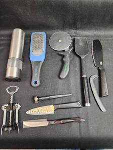 lot 87 image: Kitchen Utensil Set with Microplane Grater and Specialty Knives
