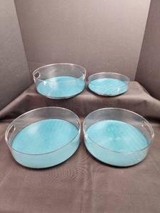 lot 102 image: Cella Acrylic Turn Tables - Set of 4