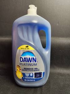 lot 135 image: Dawn Platinum Dishwashing Liquid Fresh Rain Scent 90 oz Refill Size