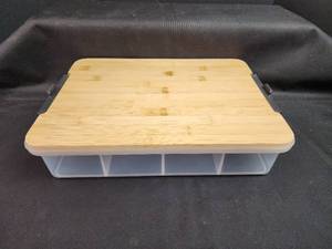 lot 151 image: Sabatier Bamboo Cutting Board with Storage Container