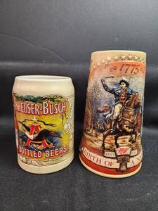 lot 165 image: Anheuser-Busch and Miller Beer Steins