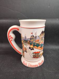 lot 166 image: Walt Disney World Ceramic Souvenir Mug with Main Street and Castle Scene