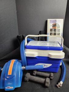 lot 790 image: AB Glide Exercise Machine with 7-in-1 HotCold Therapy Wrap and Dumbbells