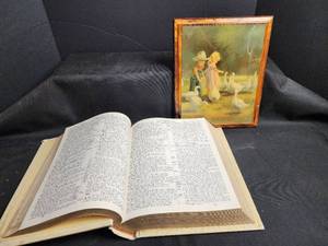 lot 806 image: Holy Bible with Framed Country Scene Print