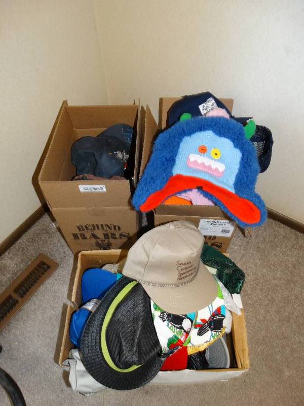 lot 173 image: 3 Boxes of caps, hats