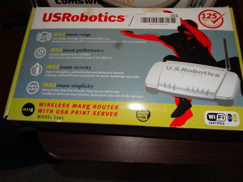 lot 221 image: Router, comswitch 3500, canon printer, powerstrip