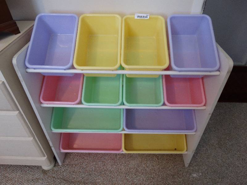 lot 228 image: Kids toy organizer and storage bins