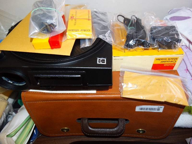 lot 246 image: Kodak slide projector, carousel stack loader, color slides and case