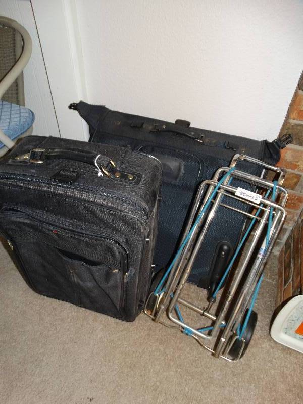 lot 328 image: 2 pc luggage set w luggage cart