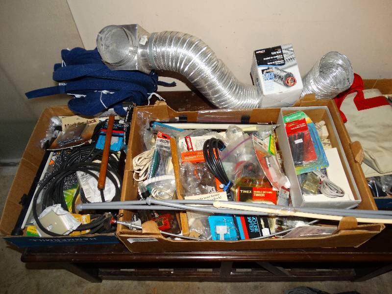 lot 381 image: 3 boxes of misc home repair supplies