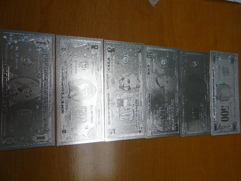 lot 148 image: (6) 99.9 silver bank display note in plastic