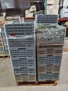 lot 6911 image: Pallet Of Various Glassware and Cups with Dishwasher Racking