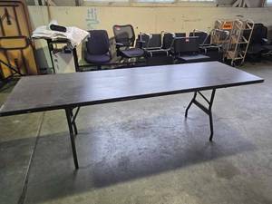 lot 21771 image: Alulite 96in Aluminum Folding Table