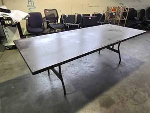 lot 21777 image: Alulite 96in X 40in  Aluminum Folding Table