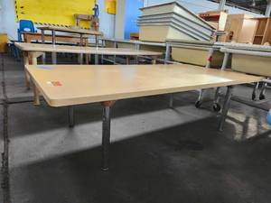 lot 22003 image: Wood Laminate Rectangle Childrens Table, Adjustable Height