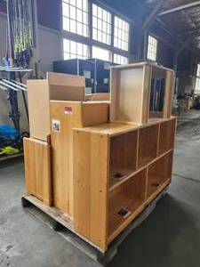 lot 22062 image: (6) Assorted Childrens Shelves and Kitchen  Items on Pallet