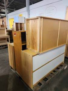lot 22067 image: (4) Assorted Childrens Shelves and Kitchen on Pallet