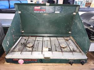 lot 22081 image: Coleman Electronic Ignition 2-Burner Propane Camp Stove