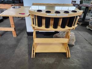 lot 22084 image: Custom Drawing Table with Tool Storage and Glass Top