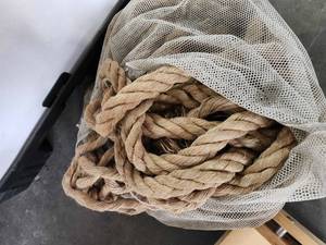 lot 22085 image: Natural Jute Rope Bundle in Mesh Storage Bag
