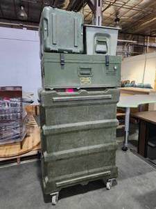 lot 22140 image: Military Storage Container Set - Pressure Release Cases with Casters